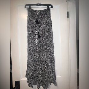 Black and White Floral Skirt